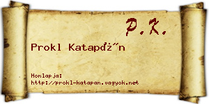 Prokl Katapán névjegykártya
